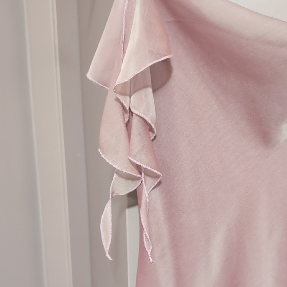 ALGO Pink Satin Slip Dress with Spaghetti Straps - Picture 6 of 7